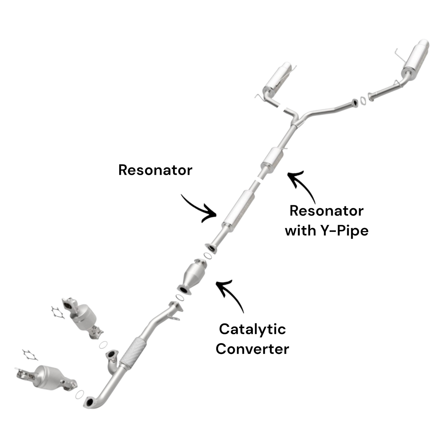 Acura TL 3.2L (2004-2008) Catalytic Converter, Resonator and Resonator with Y-Pipe