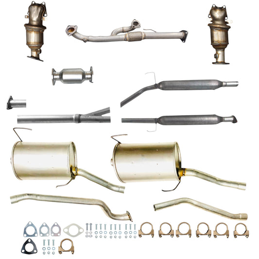 Acura MDX 3.7L (2007-2009) Manifold Converters, Flex Pipe, Catalytic Converter, Resonator and Both Side Mufflers with Pipes