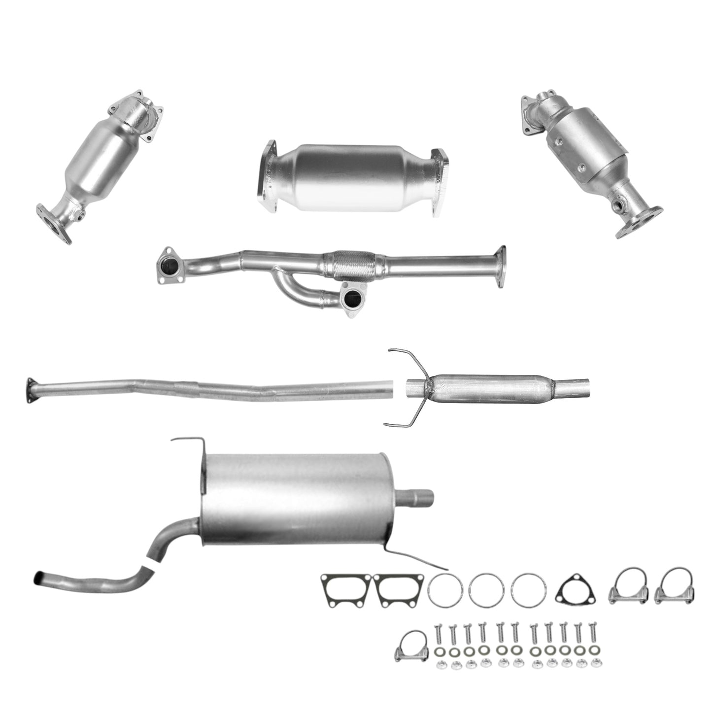 Convertisseurs de collecteur, tuyau flexible en Y, convertisseur arrière, tuyau, résonateur et silencieux pour Honda Ridgeline 3.5L (2006-2008)