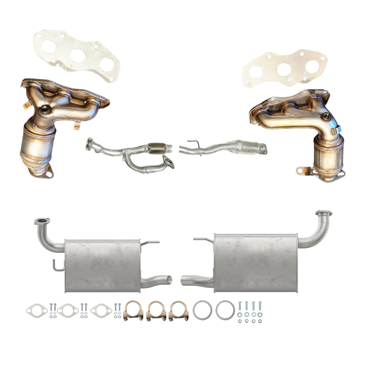 Toyota Camry 3.5L (2012-2017) Manifold Converters, Flex Pipe with Converter and Both Side Mufflers