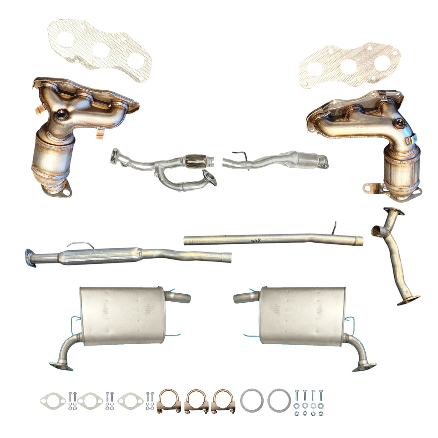 Toyota Avalon 3.5L (2005-2012) Manifold Converters, Flex Pipe with Converter, Resonator and Both Side Mufflers