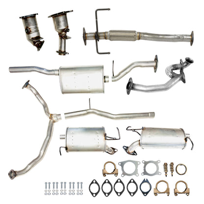 Mazda CX-9 3.7L (2008-2015) Right & Left Catalytic Converters, Front Y-Pipe, Flex Pipe, Resonator, Rear Y-Pipe And Right & Left Mufflers