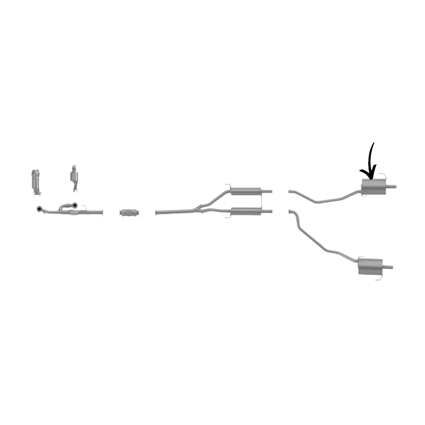Acura MDX 3.7L 2007-2009  Right Side Rear Muffler