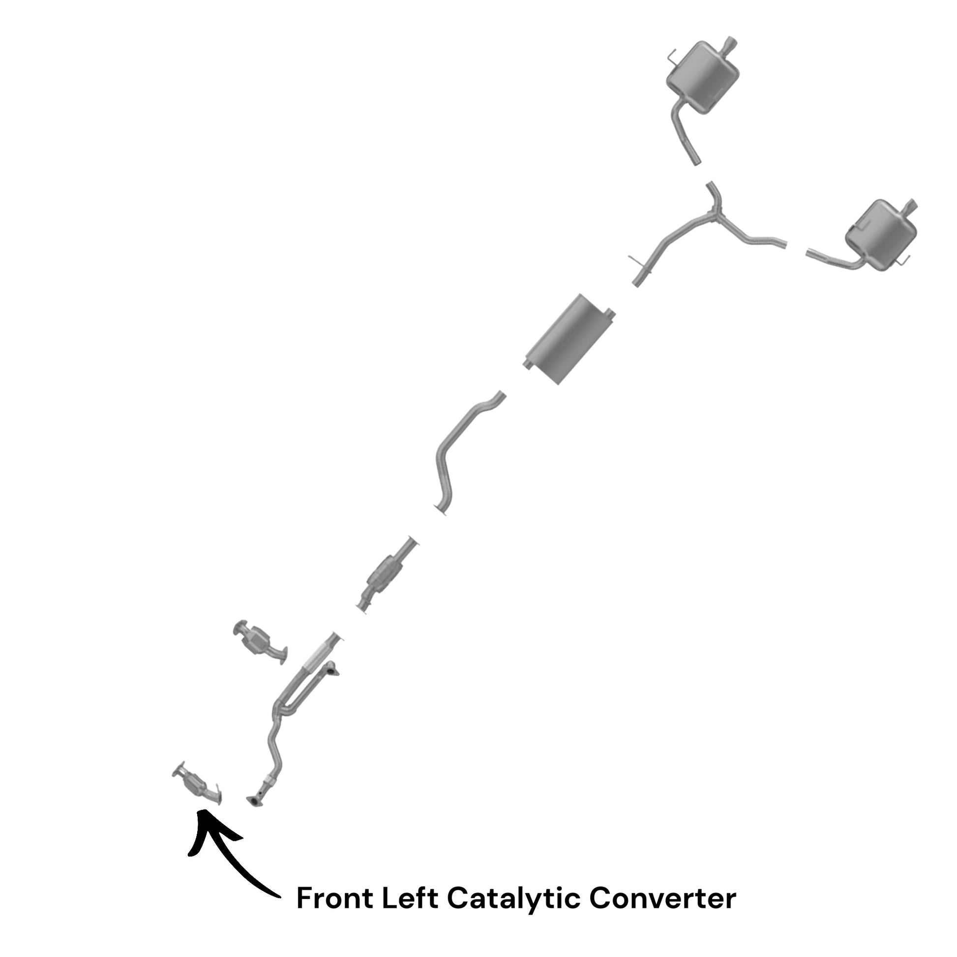 GMC Acadia Limited 3.6L (2017) Front Left Catalytic Converter