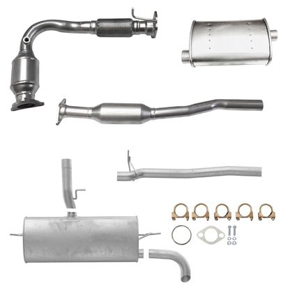 GMC Terrain 2.4L (2010-2017) Front Catalytic Converter with Flex Pipe, Rear Catalytic Converter, Middle Muffler, Pipe and Rear Muffler 