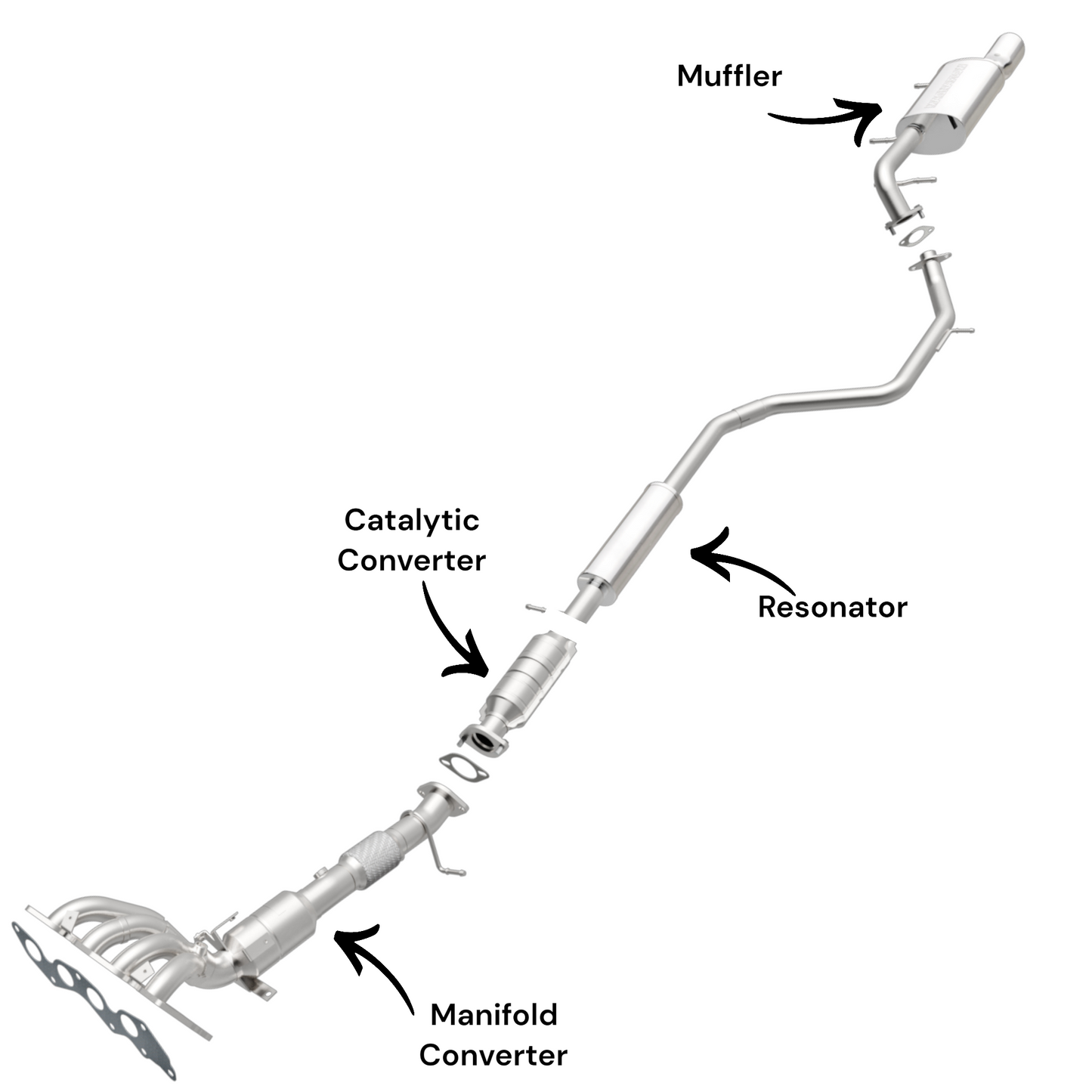 Mazda 5 2.3L (2006-2010) Manifold Converter, Catalytic Converter, Resonator and Muffler