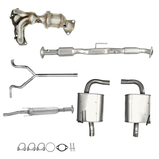 Nissan Altima 2.5L (2009-2012) (Sedan) (Gas) Manifold Converter, Converter with Flex pipe, Resonator with y pipe and Muffler