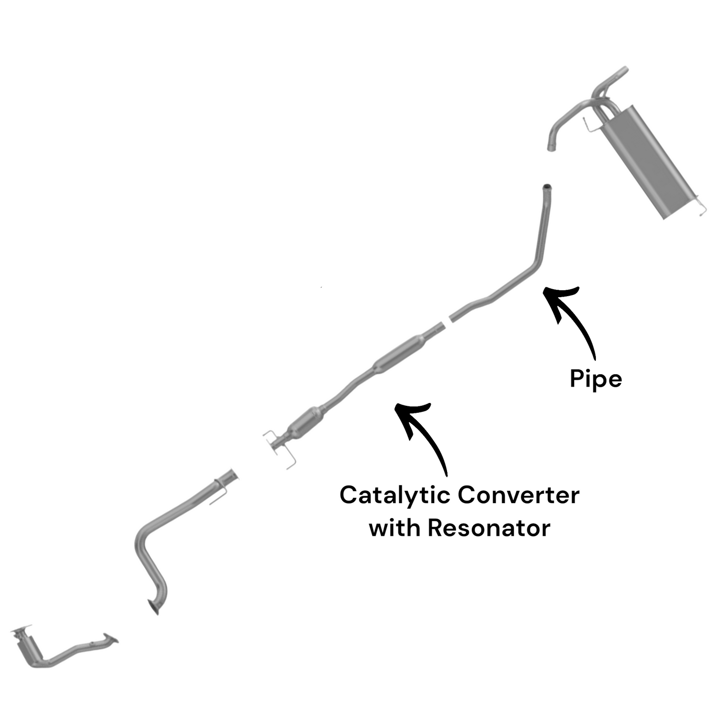 Suzuki SX4 2.0L (2007-2013) Catalytic Converter with Resonator and Pipe