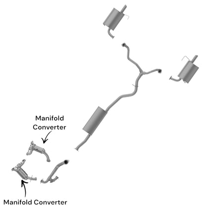 Convertisseur de collecteur arrière et tuyau en Y pour Chrysler Pacifica 4.0L (2007-2008).