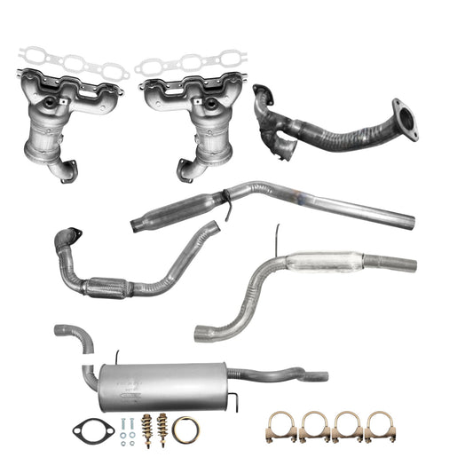 Dodge Grand Caravan 4.0L (2008-2010) Front and Rear manifold converter, Y-Pipe, Flex Pipe with resonator, Middle Muffler and Resonator