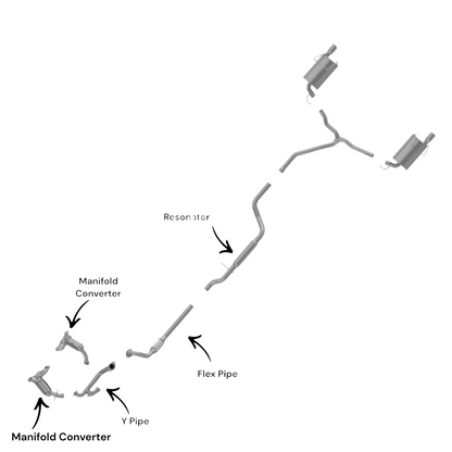 Convertisseur de collecteur arrière, tuyau en Y, tuyau flexible et résonateur pour Dodge Journey 3.5L (2009-2010) (traction avant)