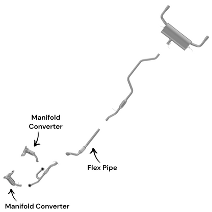 Convertisseur de collecteur arrière et tuyau flexible pour Dodge Avenger 3.5L (2008-2010).