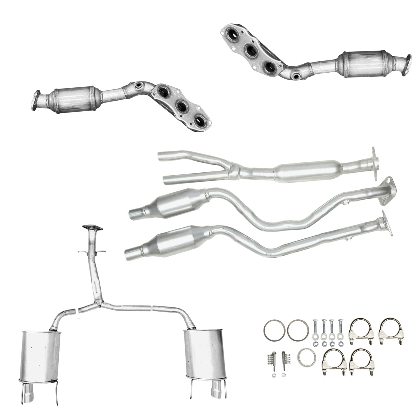 Lexus IS250 2.5L (2006-2012) AWD Manifold Converter, Y-Pipe with Converters and Both side Mufflers with Y-Pipe