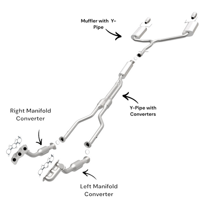 Lexus IS250 2.5L (2006-2012) AWD Manifold Converter, Y-Pipe with Converters and Both side Mufflers with Y-Pipe