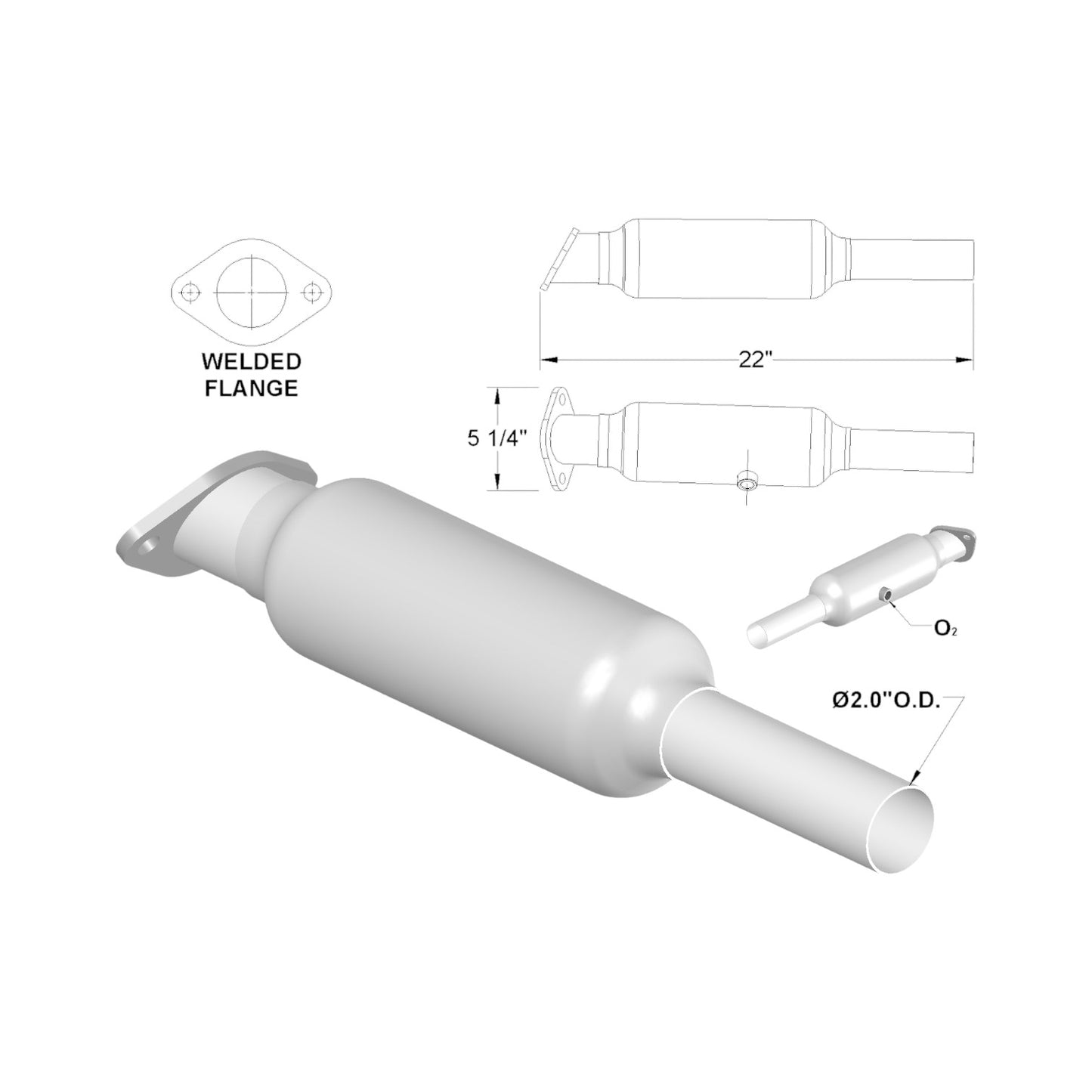 KIA Soul 2.0L (2012-2016) Catalytic Converter (Federal Emission Vehicles Only)
