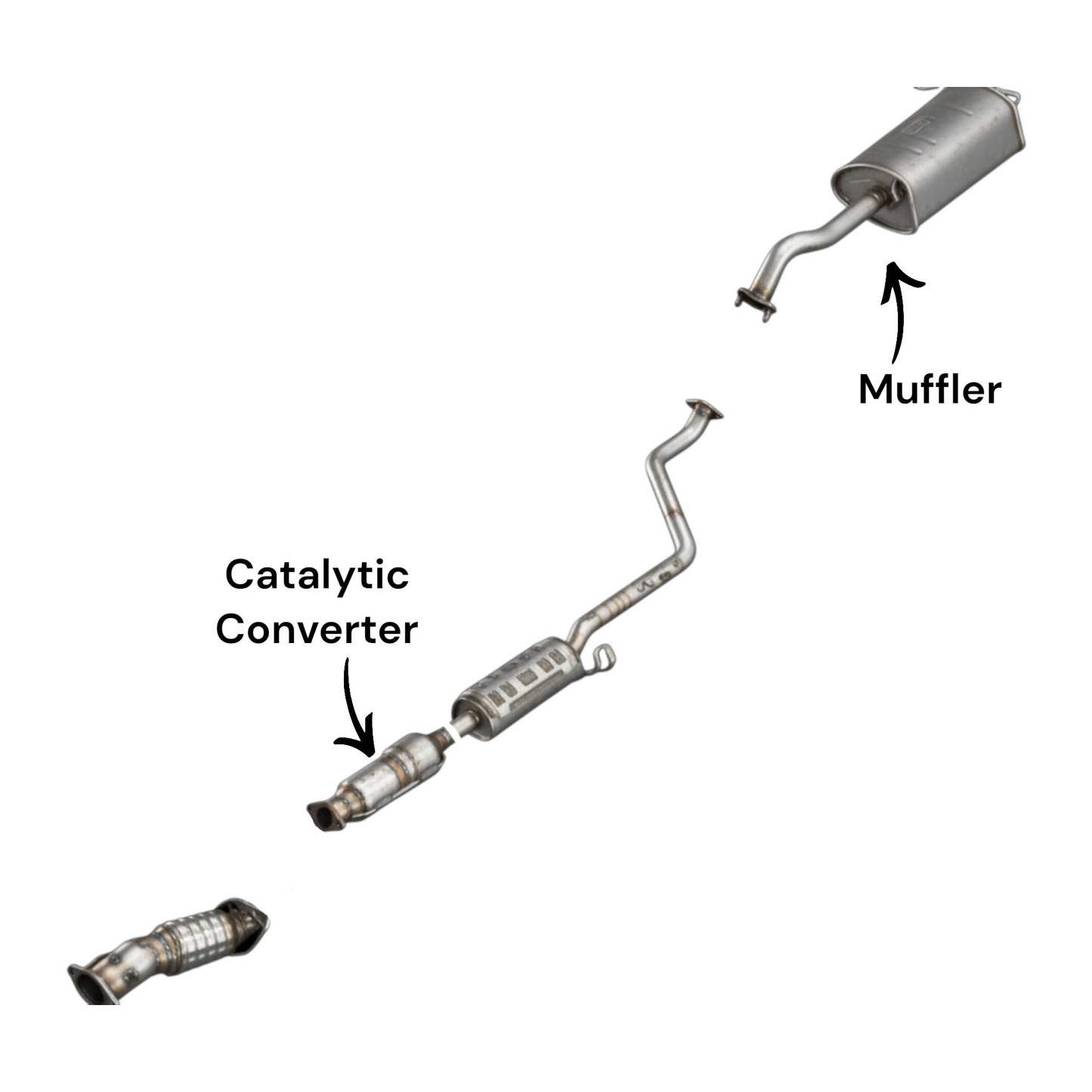 Hyundai Elantra 2.0L (2014-2016) (Sedan Only) Catalytic Converter and Rear Muffler