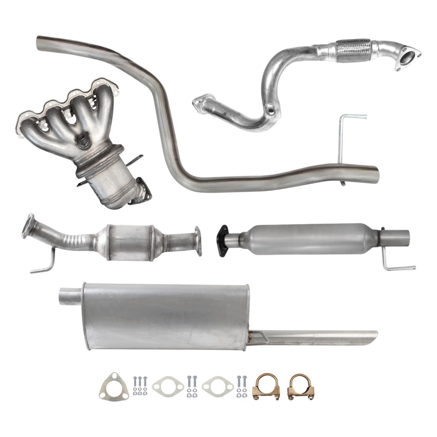 Chevrolet Sonic 1.8L (2012-2014) (Sedan) Manifold Converter, Flex Pipe, Catalytic Converter, Resonator, Rear Pipe and Muffler