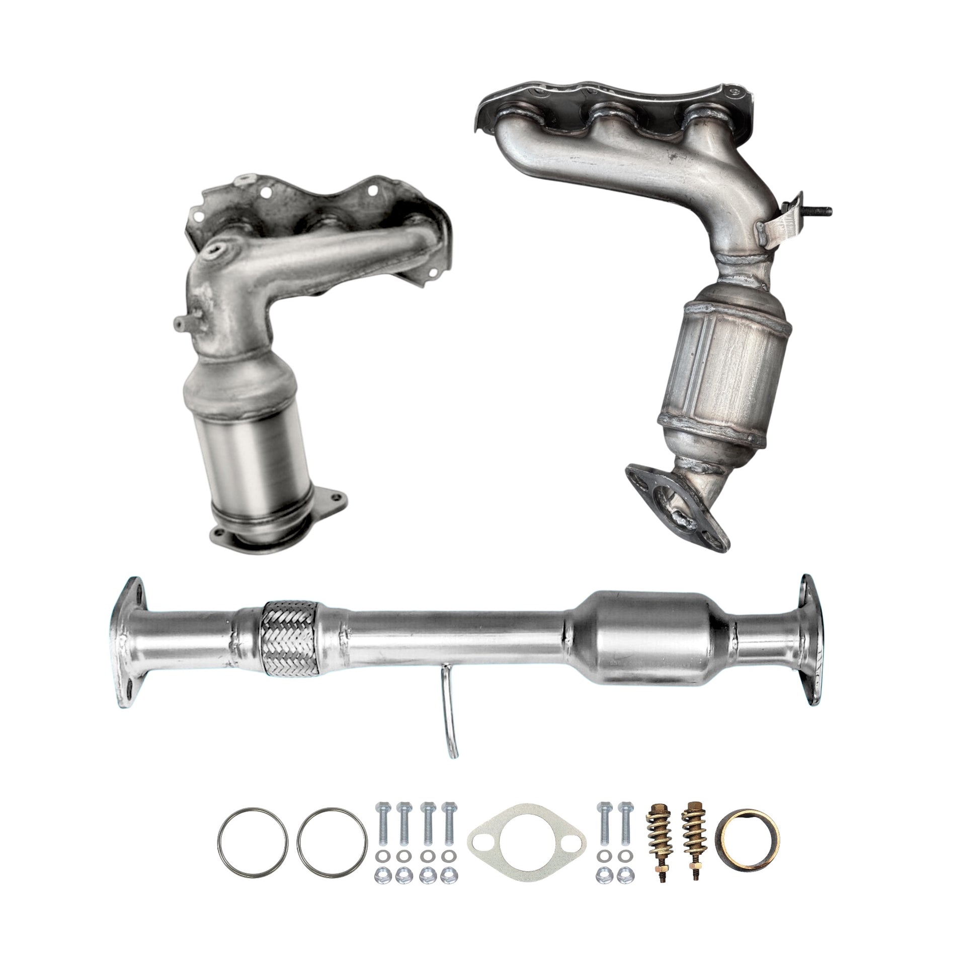 Toyota Highlander 3.5L (Non-Hybrid) (2014-2016) Front & Rear Manifold Converters and Catalytic Converter with Flex Pipe