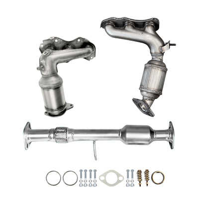 Toyota Highlander 3.5L (Non-Hybrid) (2014-2016) Front & Rear Manifold Converters and Catalytic Converter with Flex Pipe
