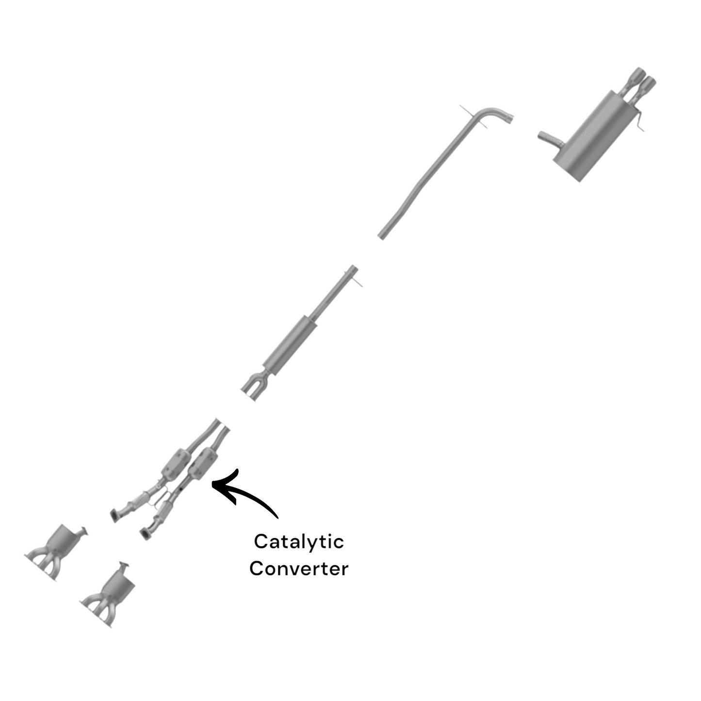 Volvo XC90 3.2L (2007-2014)  Front Catalytic Converters with Flex