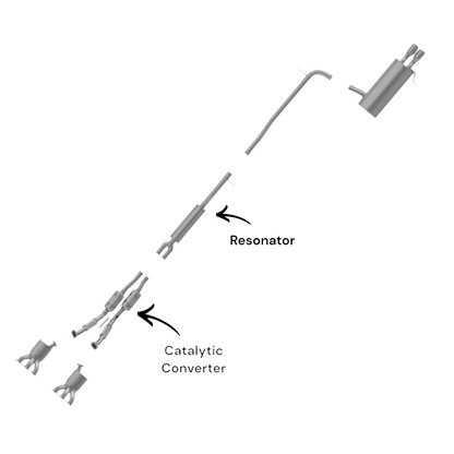 Volvo XC90 3.2L (2007-2014)  Front Catalytic Converters with Flex and Resonator