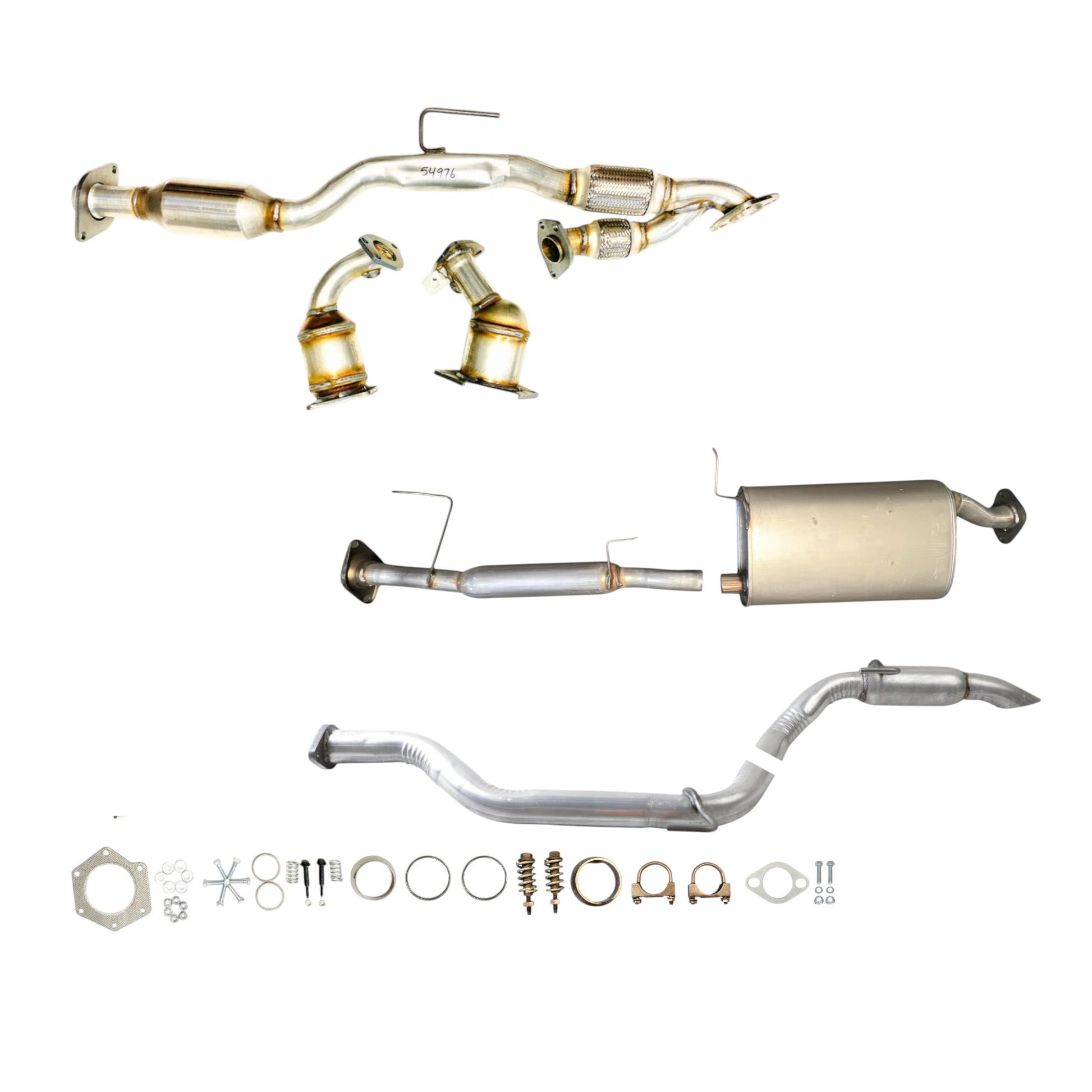 Infiniti JX35 3.5L (2013) (From06/2013) Front, Center Manifold , Flex Y Pipe With Converter, Resonator, Muffler And Rear Resonator.
