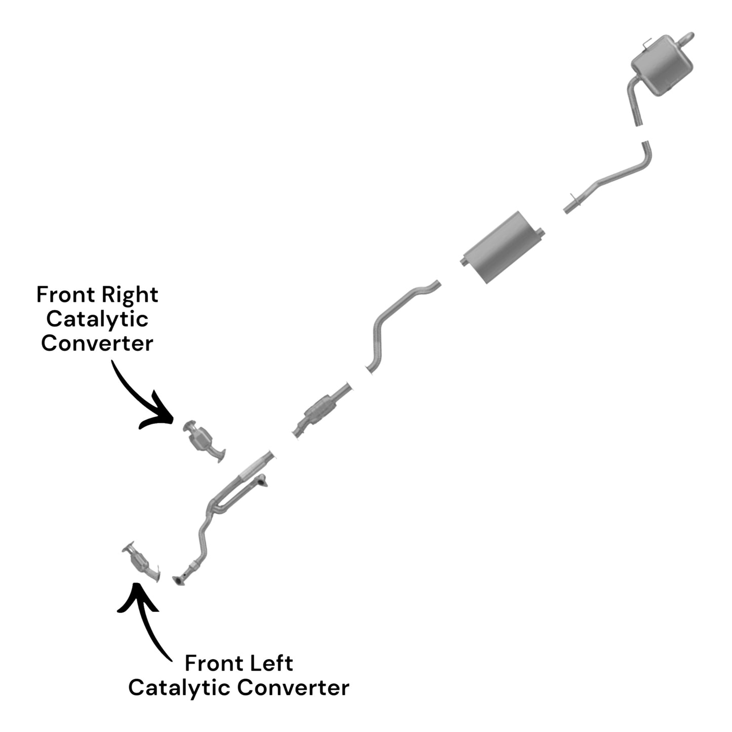 Saturn Outlook 3.6L (2007-2010) (XE Only) Front Left & Front Right Catalytic Converters