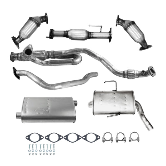 Saturn Outlook 3.6L (2009, 2010) (XE Only) Catalytic Converters (Set of 3), Y-Pipe with Flex, Middle Pipe, Muffler and Resonator