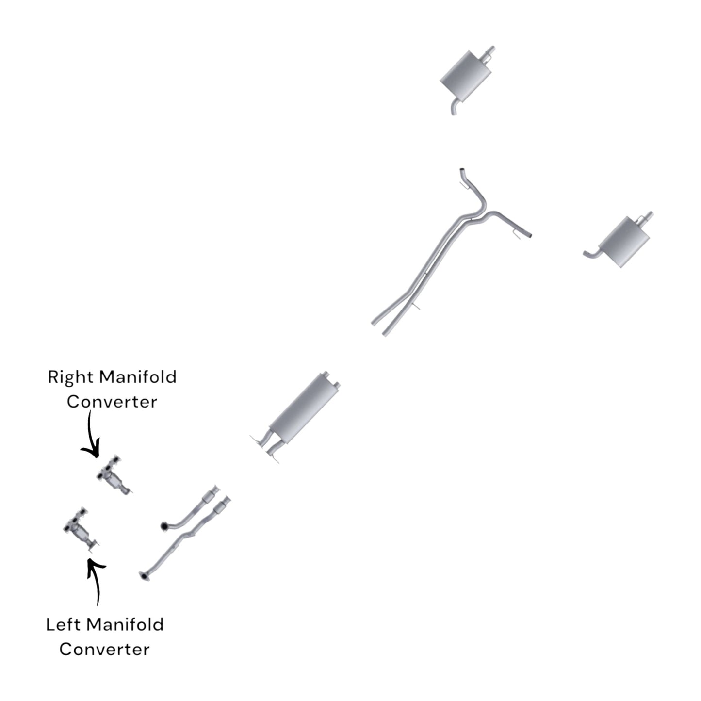Lincoln MKS 3.7L (2013-2016) Both Side Manifold Converters