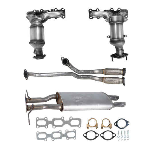 Ford Police Interceptor Utility 3.7L (2013-2017) Manifold Converters, Both Side Flex Pipes and Middle Muffler