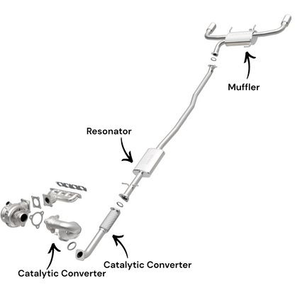 Acura RDX 2.3L (2010-2012) Manifold Converter, Catalytic Converter, Resonator with Pipe and Muffler