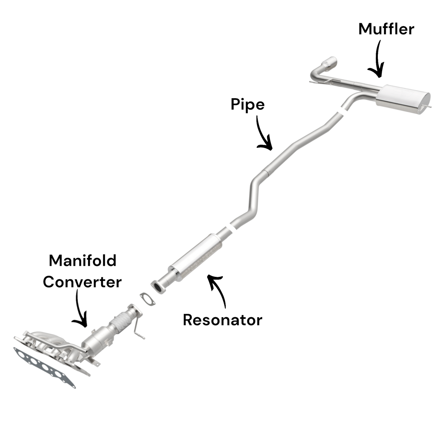 Ford Fusion 2.5L (2013-2019) Manifold Converter, Resonator, Pipe and Muffler