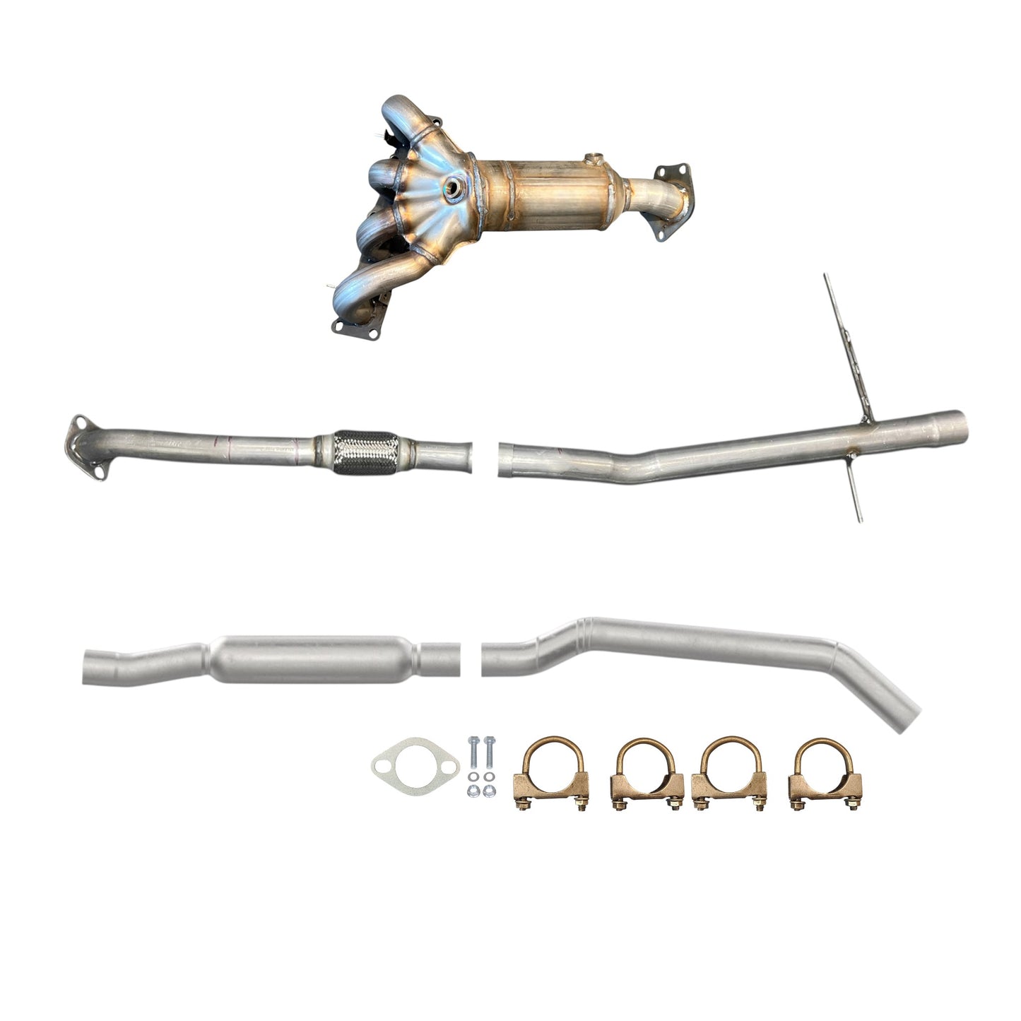 Jeep Cherokee 2.4L (2014-2017) (AWD) (With 1 Speed Transfer Case) (Except-Partial Zero Emissions Vehicle) Manifold Converter, Flex Pipe and Resonator