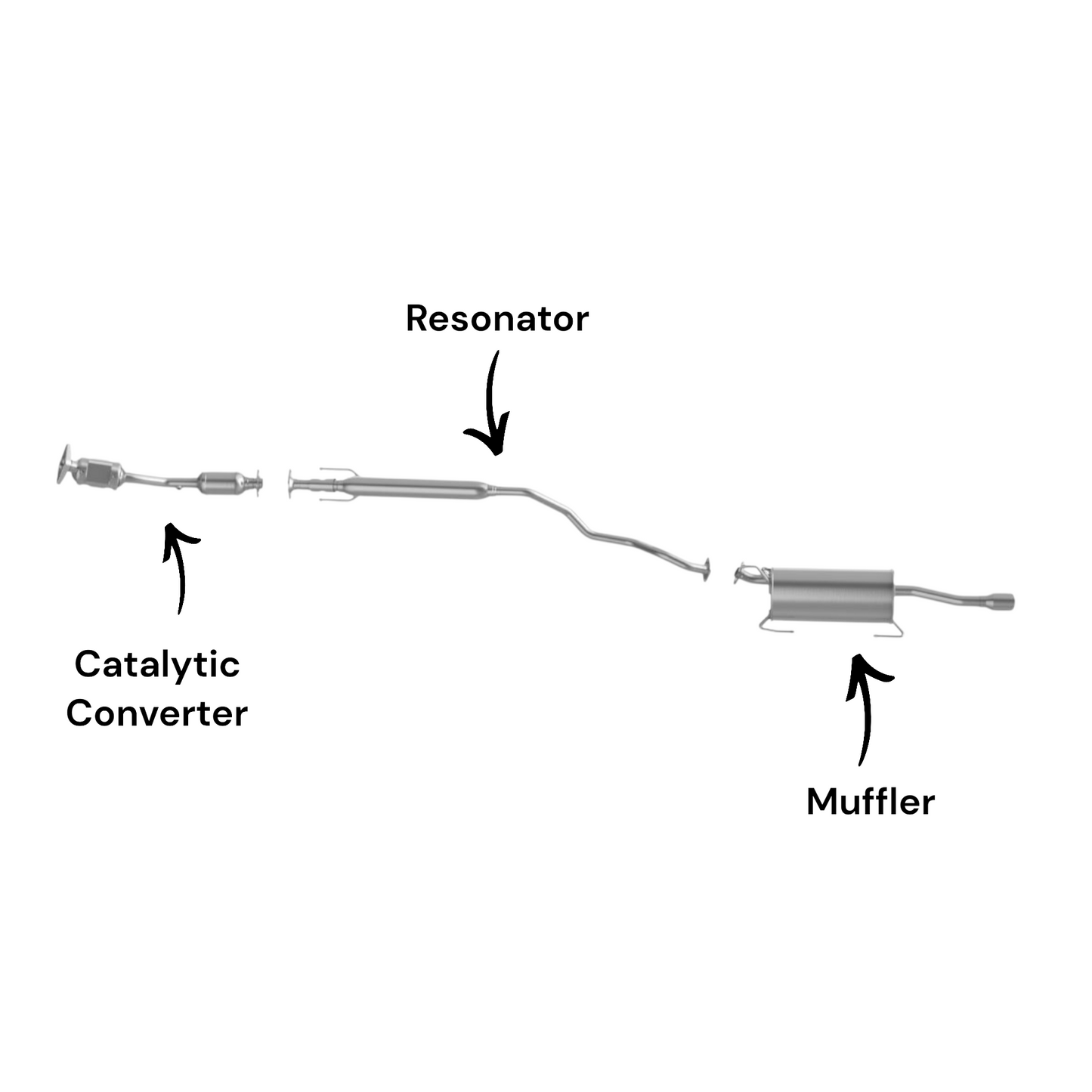 Nissan Sentra 1.8L (2013-2019) (SR sub-model Only) (Federal Emissions System) Catalytic Converter, Resonator and Rear Muffler