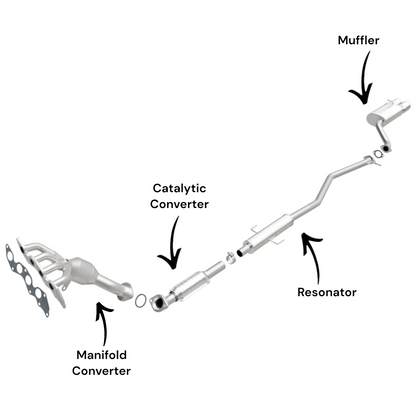 Collecteur d'échappement, convertisseur catalytique, résonateur et silencieux pour Mazda 6 2.5L (2009-2013)