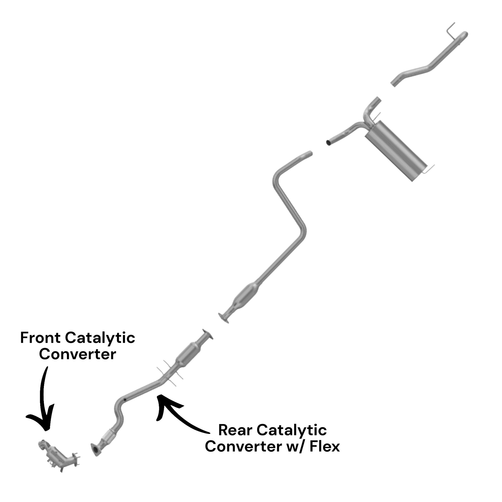 Chevrolet Cruze 1.4L (2011-2015) (Turbo) Front & Rear Catalytic Converters with Flex