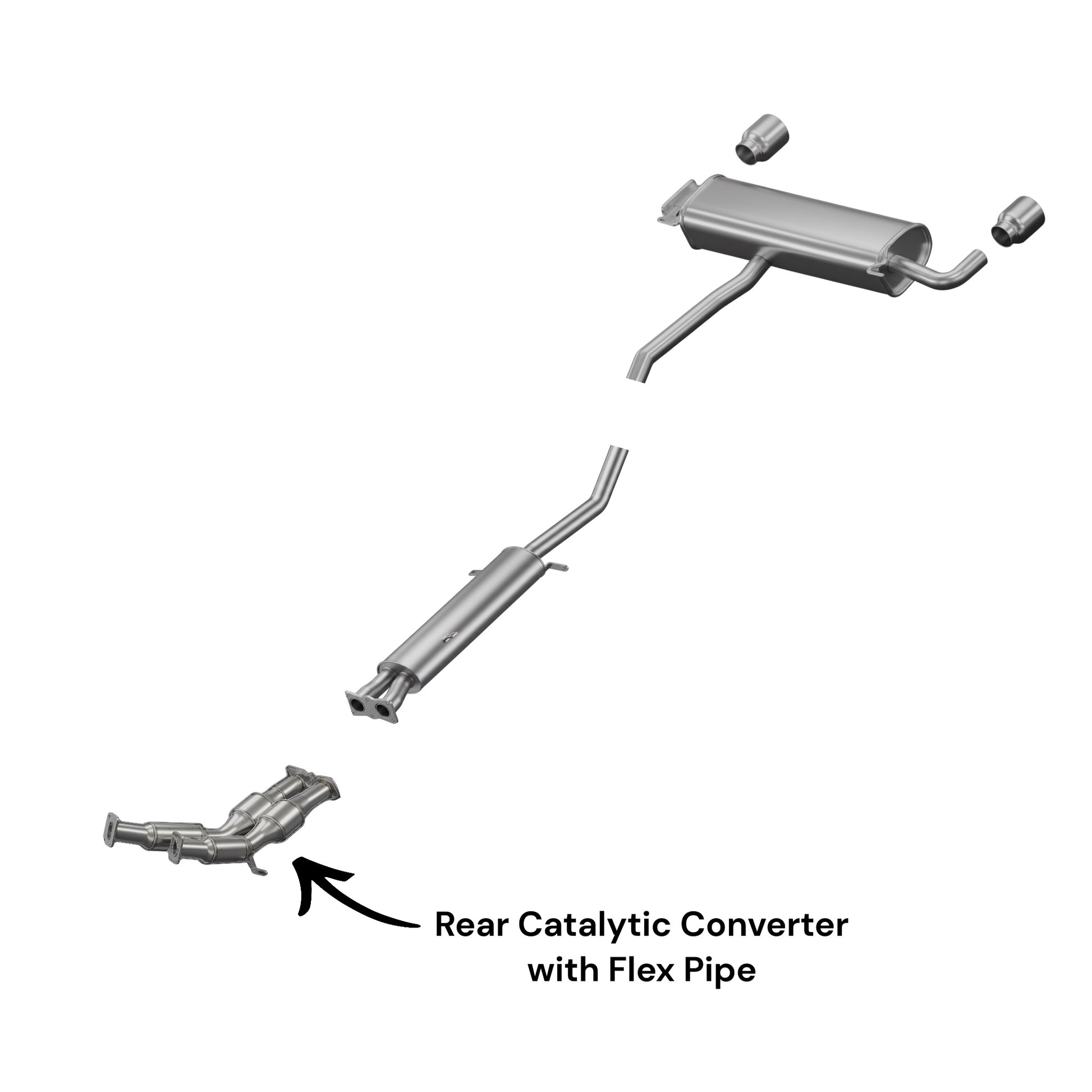 Land Rover LR2 3.2L (2008-2012) Rear Catalytic Converter With Flex Pipe