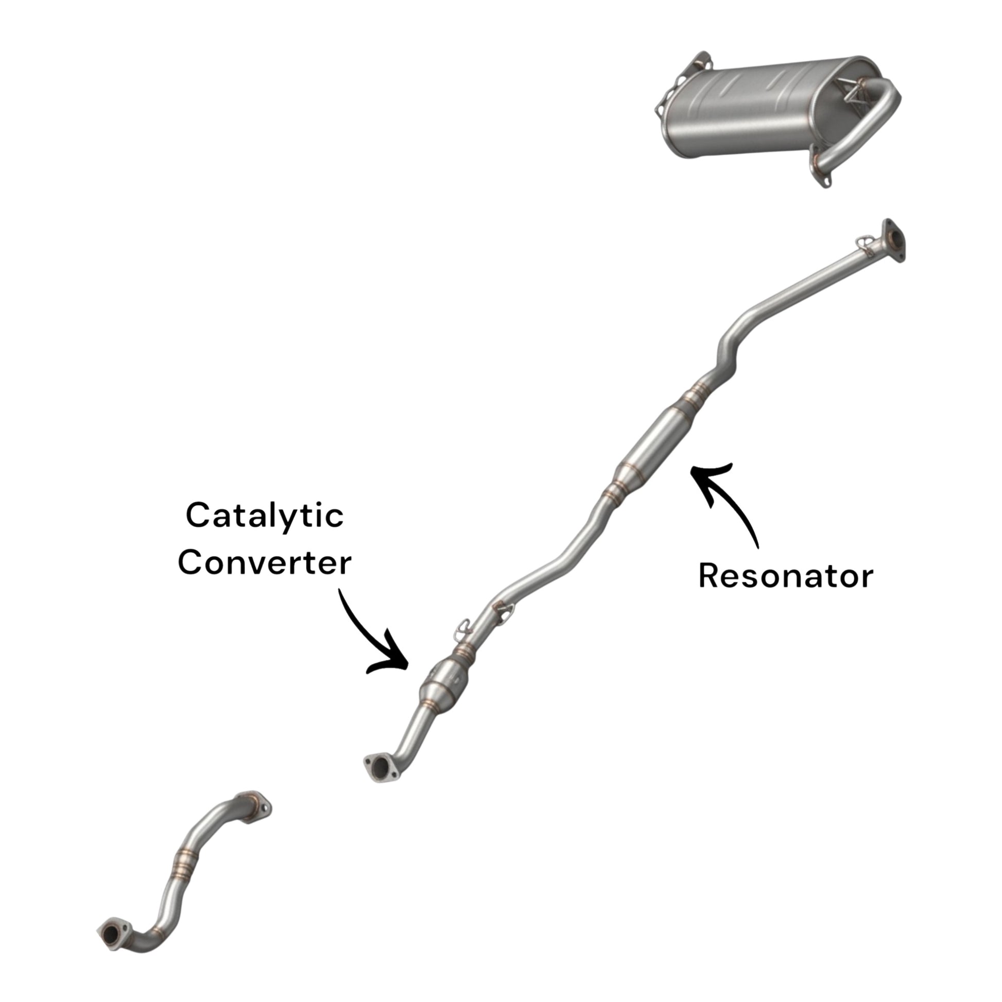 Toyota Matrix 2.4L (2009, 2010) (AWD) Catalytic Converter & Resonator