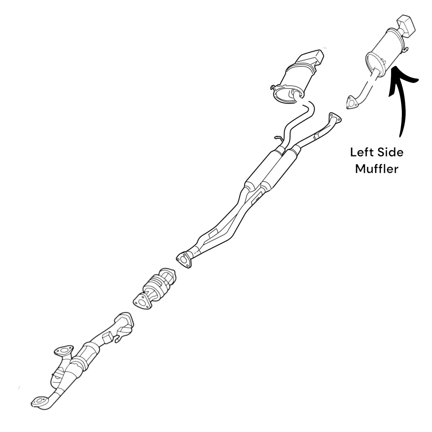 Acura TL 3.7L SH-AWD 2009 Left side Muffler