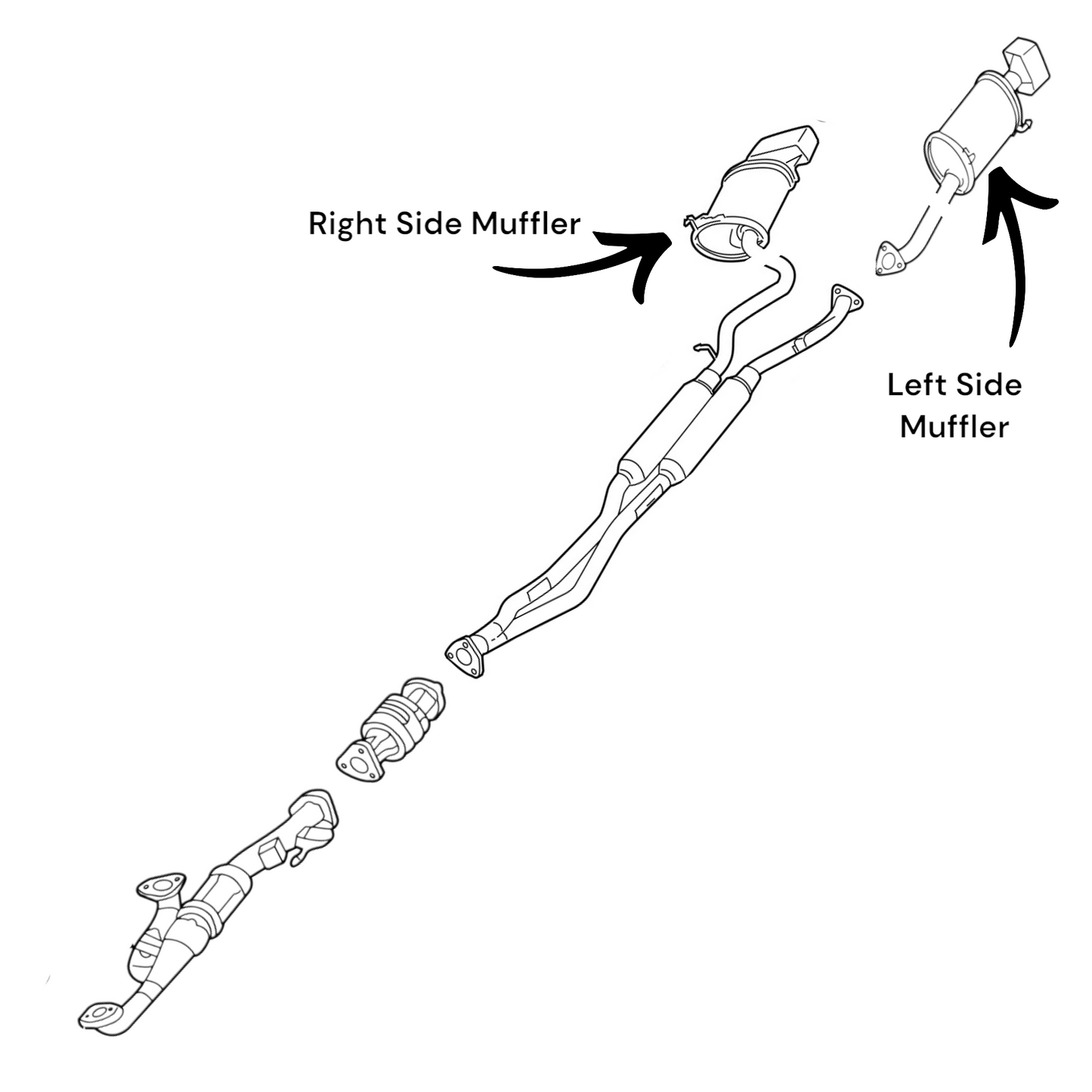Acura TL 3.7L SH-AWD 2009 Left and Right side Mufflers