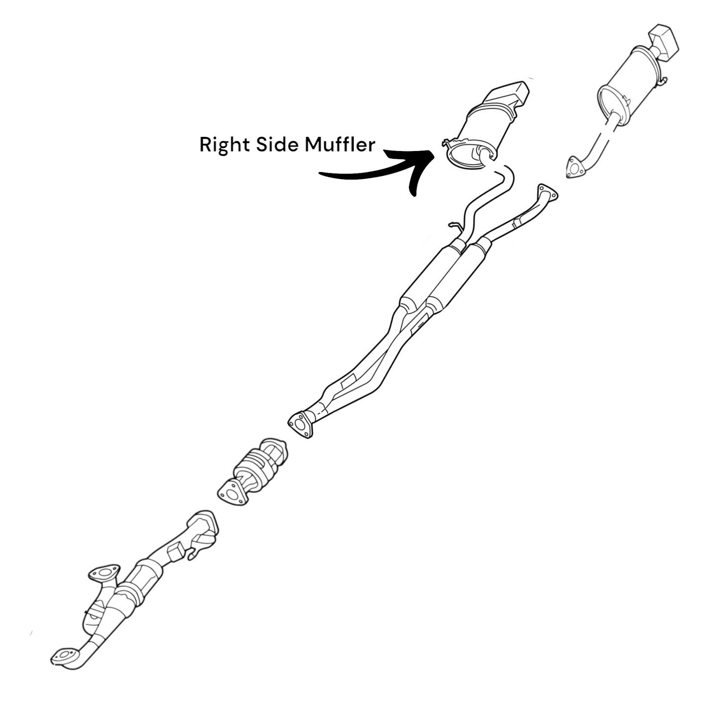 Acura TL 3.7L SH-AWD 2009 Right side Muffler