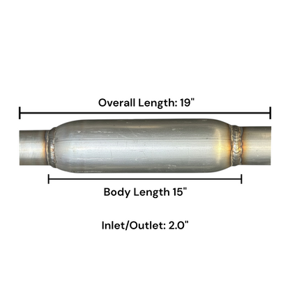 Universal Exhaust Resonator Replacement 19" Overall Length