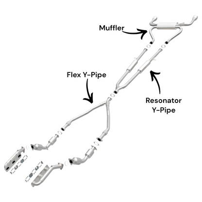 INFINITI FX50 5.0L (2009) (AWD) Flex Y-Pipe, Resonator Y-Pipe and Muffler
