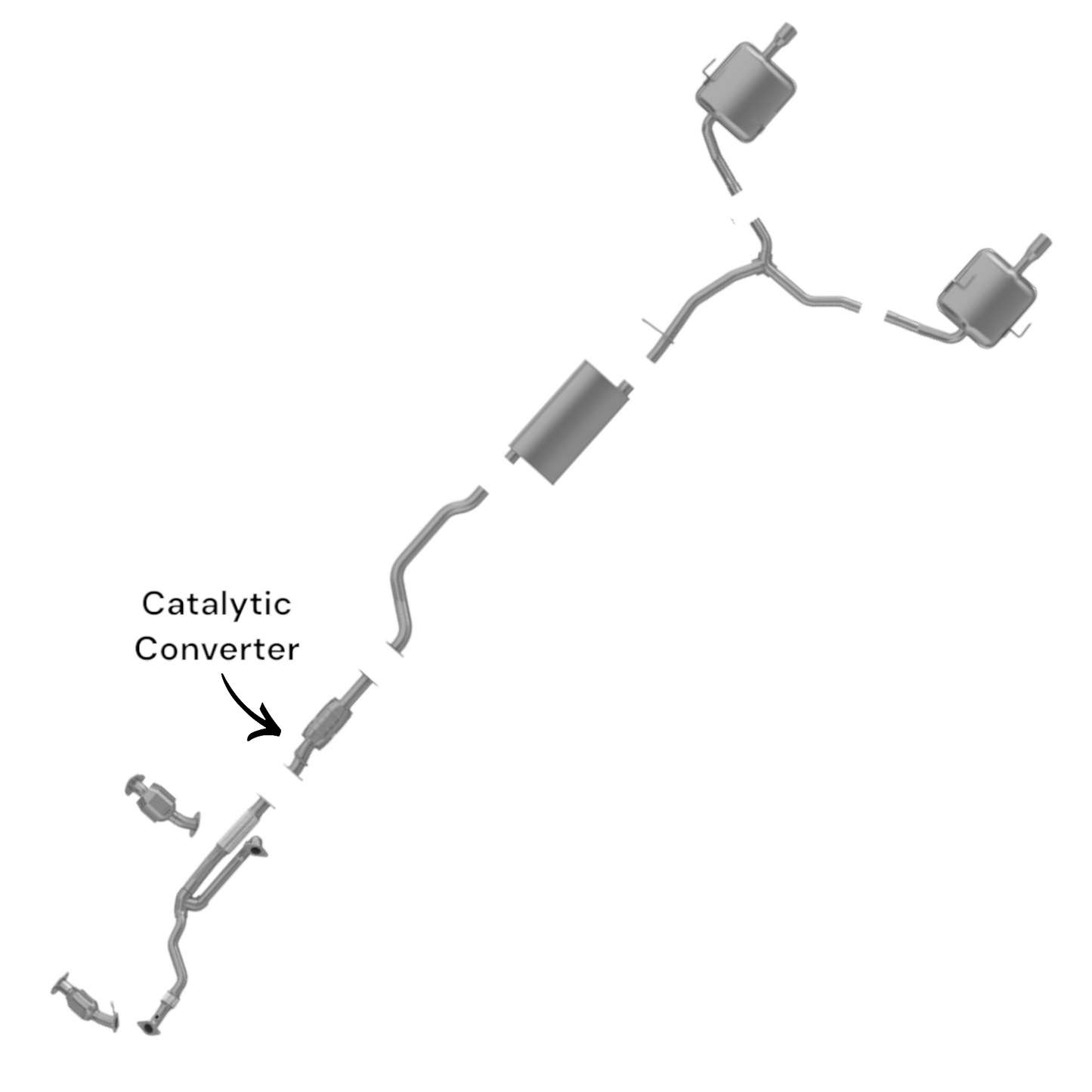 GMC Acadia Limited 3.6L 2017 Rear Catalytic Converter