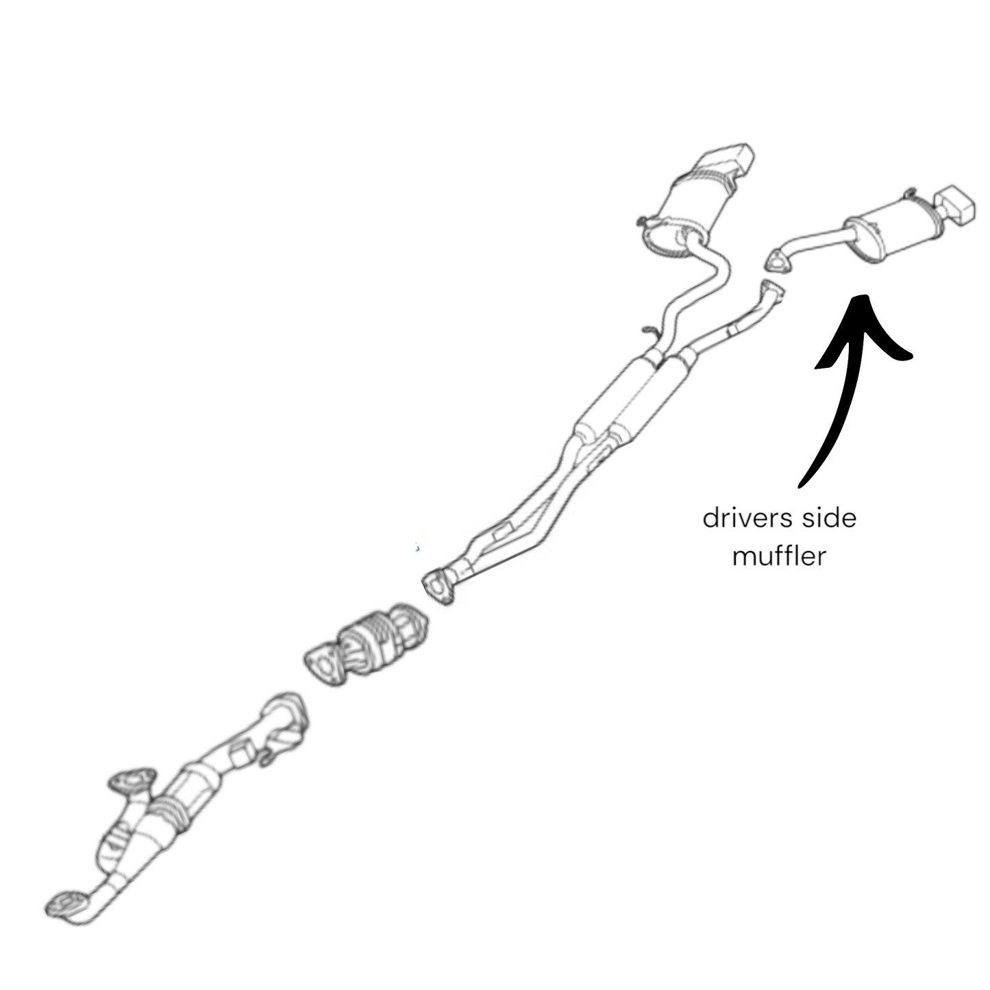 Acura TL SH-AWD 3.7L 2012-2014 Drivers side muffler (left)