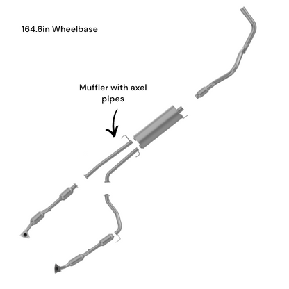 Toyota Tundra 164.6" Wheelbase 4.6L(2010-2014) & 5.7L(2007-2014) Muffler with Axel pipes