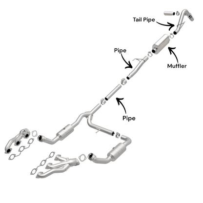 Ford F-150 4.2L (2005-2008) (144.5"Wheelbase) Pipes, Muffler and Tail Pipe