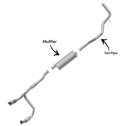 Silencieux avec tuyau d'échappement pour Chevrolet Express 4500 6.0L (2013-2016) (Empattement de 159 pouces) (Non turbo)