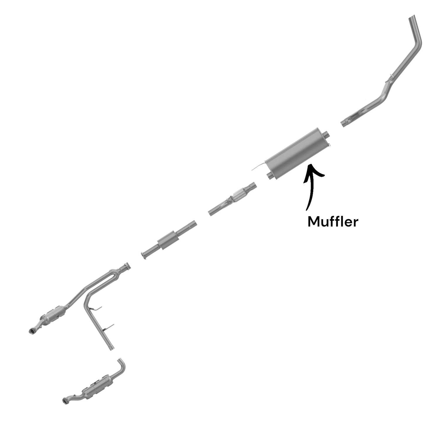 Ford F-150 3.7L (2011-2014) (145.0" Wheelbase) (From 01/2011) Muffler 