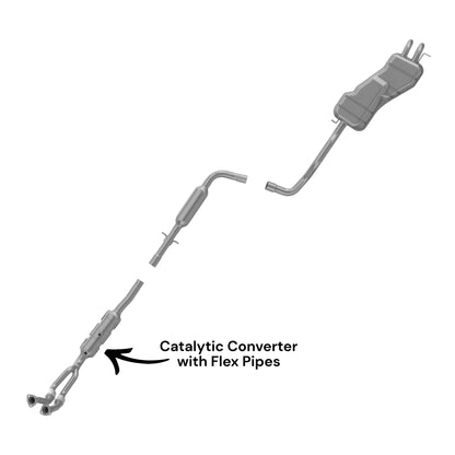 Volkswagen Golf 2.8L (2002-2005) (DOHC) Catalytic Converter With Flex Pipes